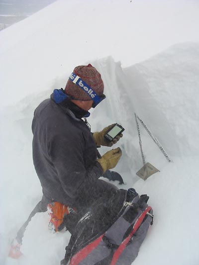 Doug Chabot inputs data using SnowPilot Tehnology!